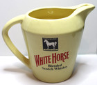 Vintage White Horse Scotch Whisky Water Pitcher Bar Jug Yellow