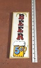 Vtg Beer 5 Cent Framed Mirror Bar Pub Mirrored Sign Mancave Garage 12  X 4 