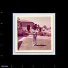 Old Vintage Square Color Photo Black African American Woman Toddler In Yard