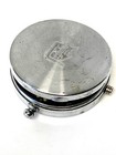 Vintage Chrome Pocket Compass Japan Silver Tone Hunting Hinged Lid Stamped  d 