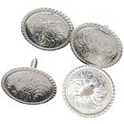 4 Pack Western Saddle Bright Silver Concho 1-1 2  Screw Back