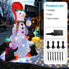 7ft Christmas Inflatable Snowman W 3 Penguin   Multi-color Led Lights For Garden