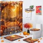 Fall Bathroom Sets With Shower Curtain And Rugs  Maple