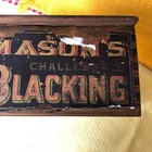 Antique Advertising Wood Box Mason   s Challenge Blacking Shoe Polish With Lid