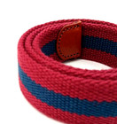 Vineyard Vines Belt Boys Small Rosewood Red Navy Stripe Washed Canvas D-ring