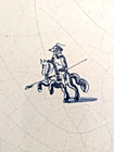 Antique Delft Blue Tile Warrior On Horse 17th Cent Dutch 5  Rare