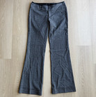 Stooshy Grey Plaid Flare Trousers With Button Detail Size 5
