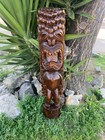 Ku Hawaiian Tiki God Wood Carving Bar Patio Decor 39 x 8 
