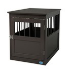 Wooden Dog Crate Kennel Cage Bed Night Stand End Table Wood Furniture Brown New