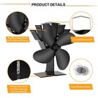 Fireplace Fan Wood Heater Self-powered Silent Eco Burner Stove Fan Heat Powered