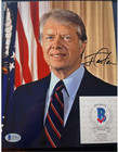 President Jimmy Carter Signed  bas     8x10 Photo Beckett Bas