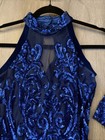 Kikimora Fashion Royal Blue One Piece Embroidered Dance And Acro Suit