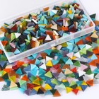 Flat Glass Mosaic Tiles  550 Pcs Stained Glass Mosaic  Triangle Mixed Color F   