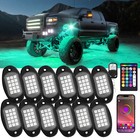12 Pods Rgb Led Rock Lights Kit Underbody Underglow System Neon Lamp Waterproof
