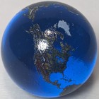 Vivid Blue Glass Marble Full Color Relief Map Of Earth World Globe 3 4  Shooter