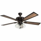 3-light Ceiling Fan In Oil Rubbed Bronze Finish Rustic Style 52in