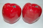 4 Red Ceramic Apples Faux Fruit Fake Artificial Shiny Table Staging Decor 3 5 