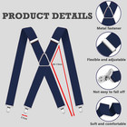 Mens Suspenders Adjustable Braces With 4 Strong Metal Clips Elastic X Back Heavy