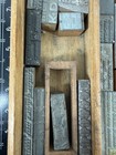 Vtg  Metal Letter Press Printing Block Stamps On Wood And Loose In Rack  Lot 2