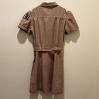 Vintage 1960 s Linen Girl Scouts Brownie Uniform Dress With Belt   Tie