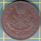 1854 Province Of Canada Half Penny Token Pc-5c1