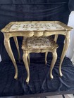 Vintage Italian Florentine Nesting Tables Set Of 2 Gold Hollywood Regency Resin