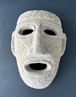 Antique Hand Carved Stone South American Mask Face Sculpture