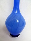 Vintage Hand Blown Art Glass Blue Bud Vase  Rb