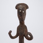 African Cast Iron Tribal Figure With Beaded Eyes 7 5 h Iris Apfel