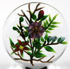 Large Beautiful Delmo Tarsitano Flower Spray Bouquet Art Glass Paperweight 3 3 