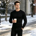 Men s Thermal Underwear Set Fleece Lined 100  Cotton Long Johns Top   Bottom