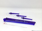 Lot Of 7 Vintage Hand Blown Glass Swizzle Stir Sticks 5 Cobalt 1 Blue 1 Clear