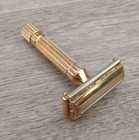 Vintage Gillette Gold Aristocrat Notched Double Edge Safety Razor