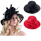 Womens Satin Ribbon Church Bridal Wedding Dressy Kentucky Derby Sun Hat A214