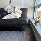 Dark Gray Modern Convertible Futon Sofa Bed  Metal Legs  Up To 3 Seats