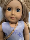 Ooak American Girl Doll With Custom Wig In Periwinkle Dress And Accessories