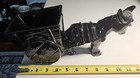 Vintage Royal Haeger Pottery Black Horse Donkey Pulling Cart Ceramic Planter