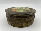 Antique Vintage Pncw Mirrored Round Dresser Box Powder  Trinket
