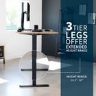 Vivo Electric 63  X 32  Stand Up Desk  Reclaimed Wood Table Top  Black Frame