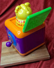 Vintage Blue Box Jack In The Box Toy Creepy Sad Clown Wind Up Musical Jester