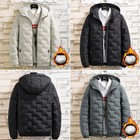 Mens Thicken Puffer Jacket Padded Hooded Coat Winter Warm Full Zipper Outwear