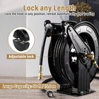 Heavy Duty 3 8  X 50 Ft Retractable Pressure Washer Hose Reel  4000psi Hose