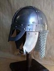 Medieval Viking Helmet Battle Warrior Chain Mail Steel Armor Helmet Gift Item