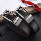 Automatic Click Jeans Belt Faux Leather Metal Buckle Men s Business Adjustable