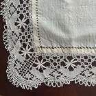 Gorgeous Vtg Antique Ivory All Silk Lace Wedding Heirloom Hankie 11x11 