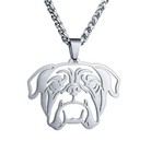 New Stainless Steel American English Bull Bulldog Dog Tag Charm Pendant Necklace
