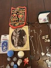 Collectible Junk Drawer Lot Of Miscellaneous Stamps Jewelry Tokens Trinket Etc  