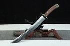 20   Chinese Qing Dynasty Dao Short Sword Self-defence Rosewood Damascus Steel