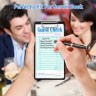 5 Pack Guest Check Books  Server Note Pads For Restaurant  Green Waiter Checkboo
