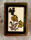Set Of 4 Antique Vintage Hanafuda Card Wooden Sewing Buttons Japanese